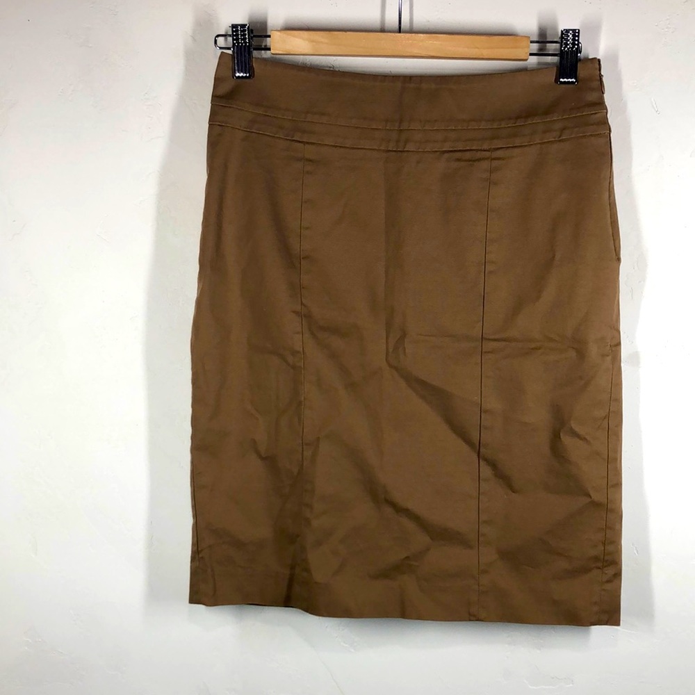 Loft tan pencil skirt size 0